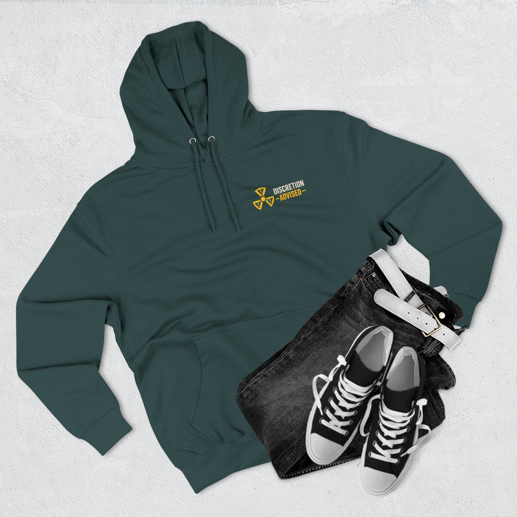 Three-Panel Fleece Hoodie — Vintage Worker vs. Rich Illustration Pullover