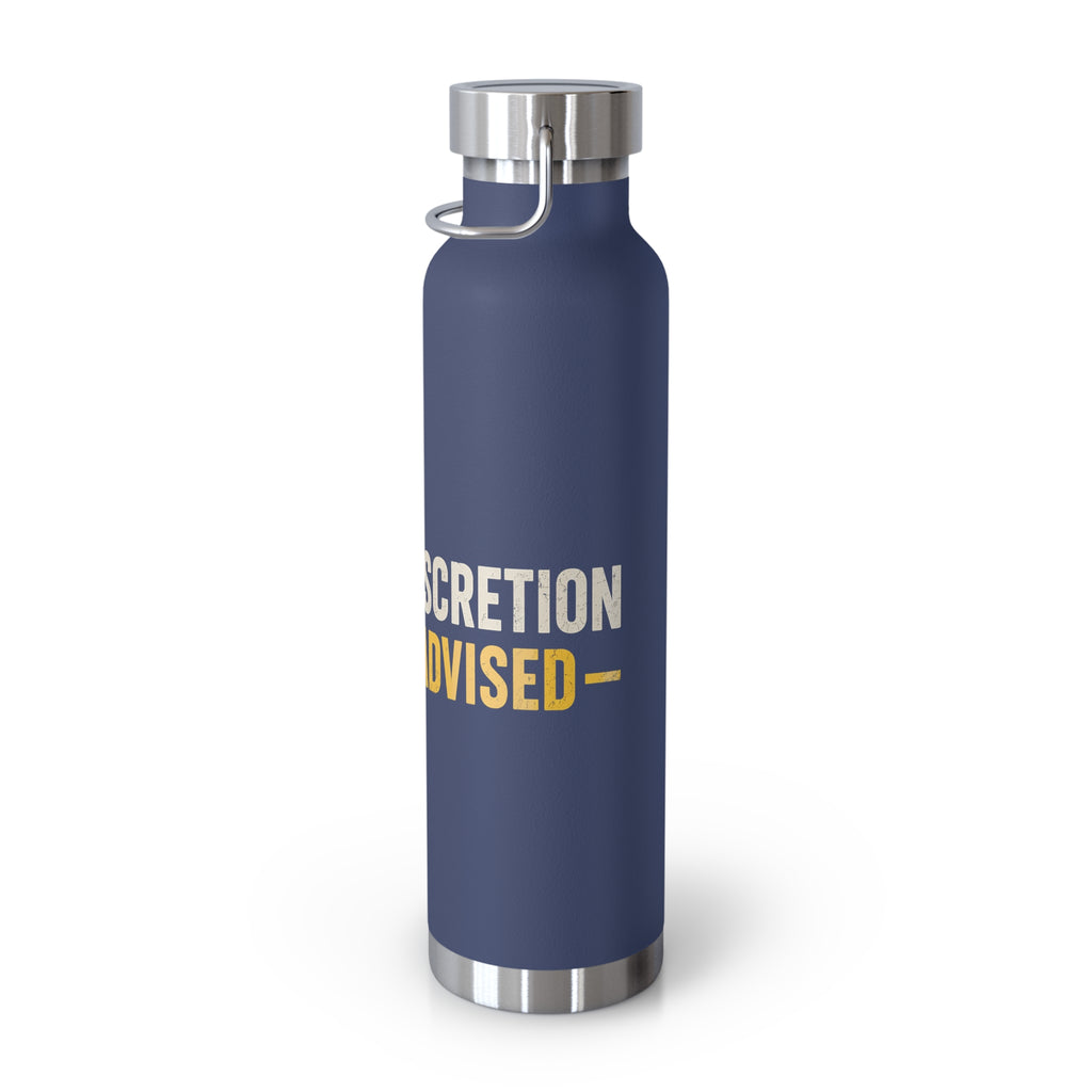 Insulated 22oz Water Bottle — 'Discretion Advised' Radiation Icon Stainless Vacuum Bottle