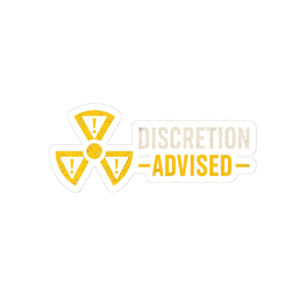 Discretion Advised - Yellow Radiation Symbol Kiss-Cut Sticker